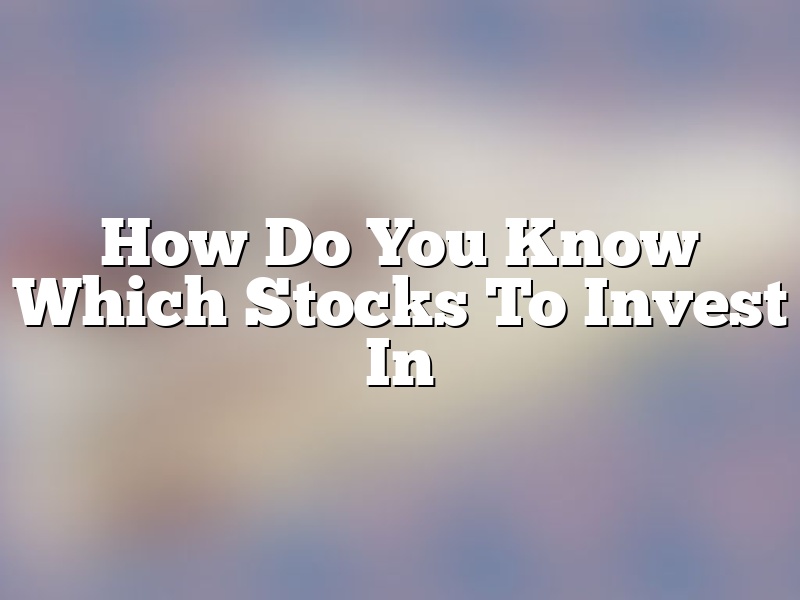 How Do You Know Which Stocks To Invest In