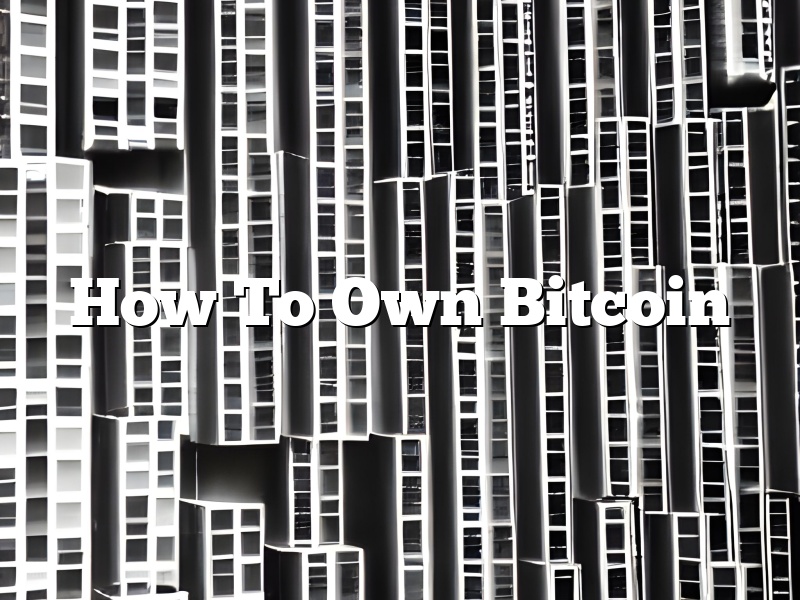 How To Own Bitcoin