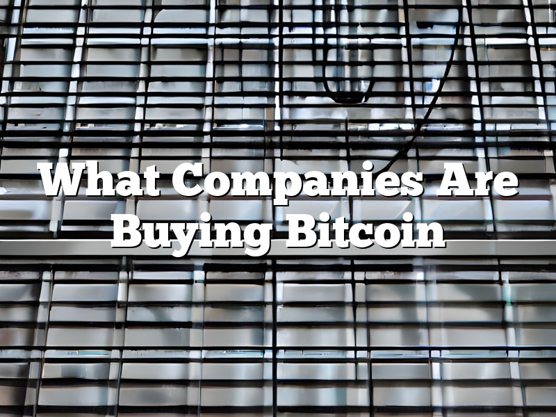 What Companies Are Buying Bitcoin