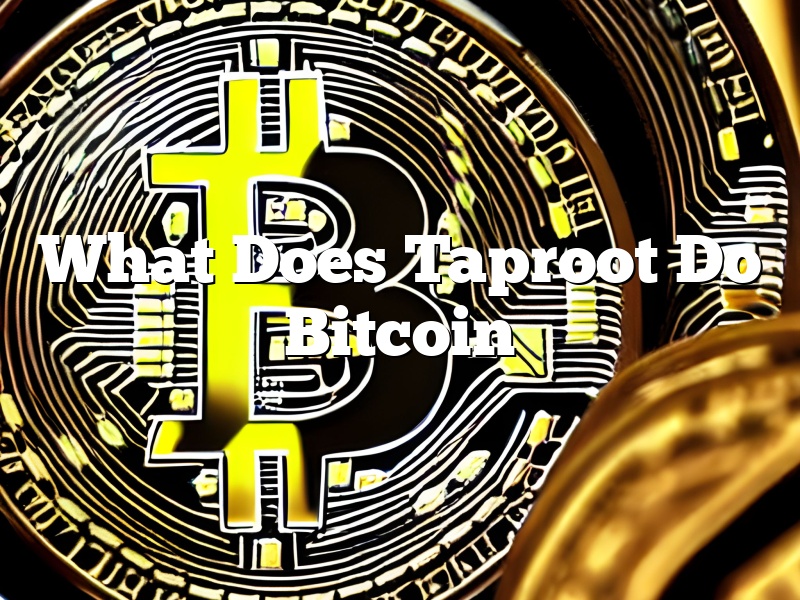 What Does Taproot Do Bitcoin