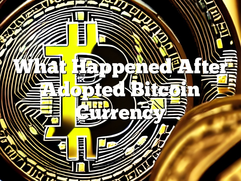 What Happened After Adopted Bitcoin Currency