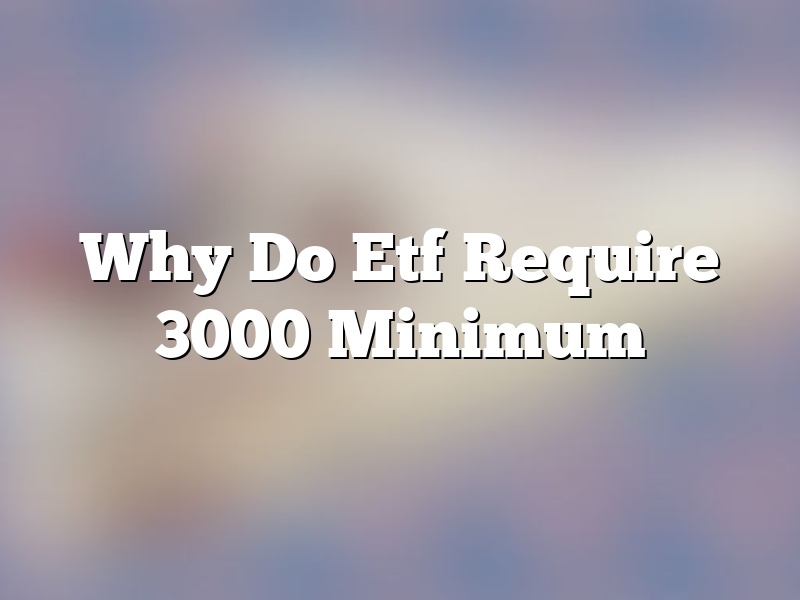 Why Do Etf Require 3000 Minimum