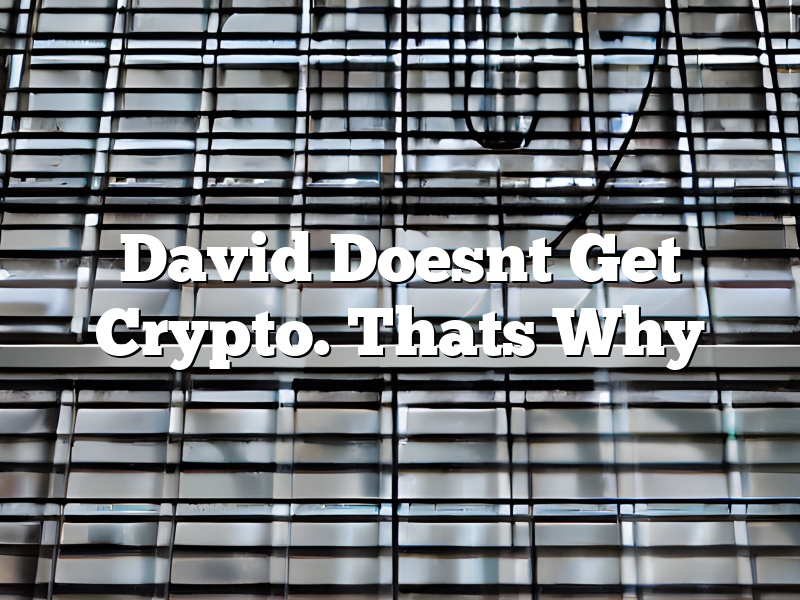 David Doesnt Get Crypto. Thats Why