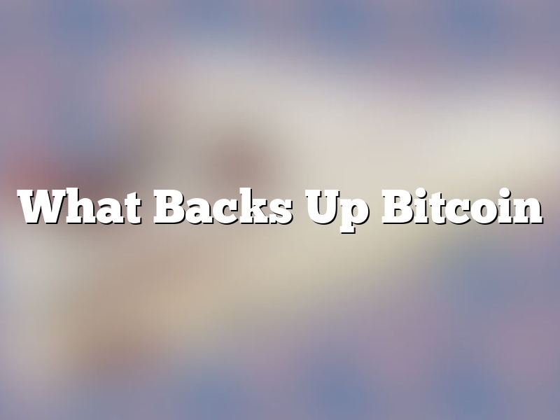 What Backs Up Bitcoin