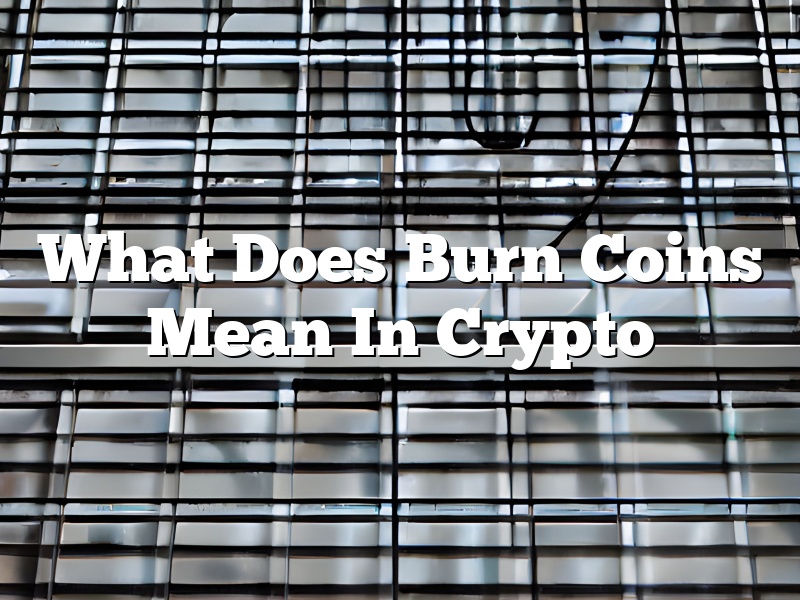 What Does Burn Coins Mean In Crypto
