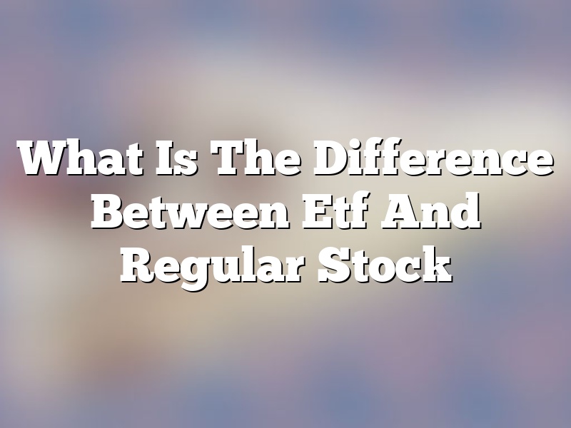 What Is The Difference Between Etf And Regular Stock
