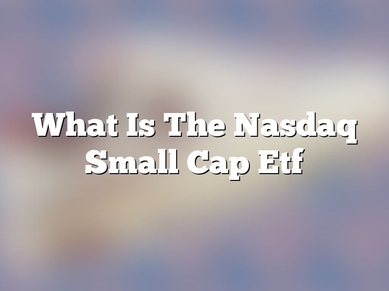 What Is The Nasdaq Small Cap Etf