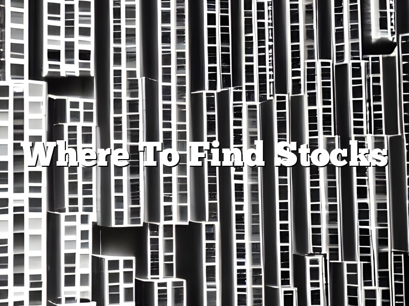 Where To Find Stocks