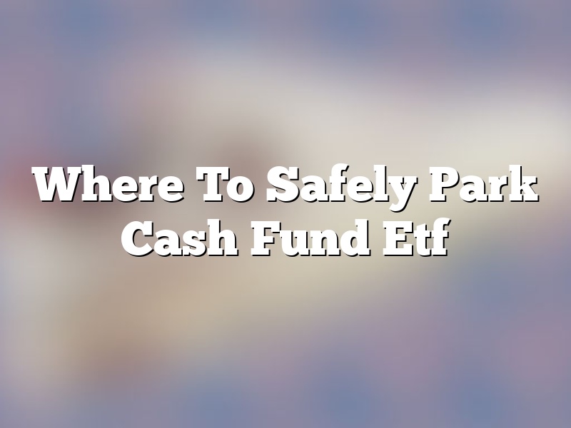 Where To Safely Park Cash Fund Etf
