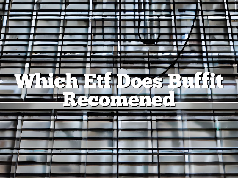 Which Etf Does Buffit Recomened