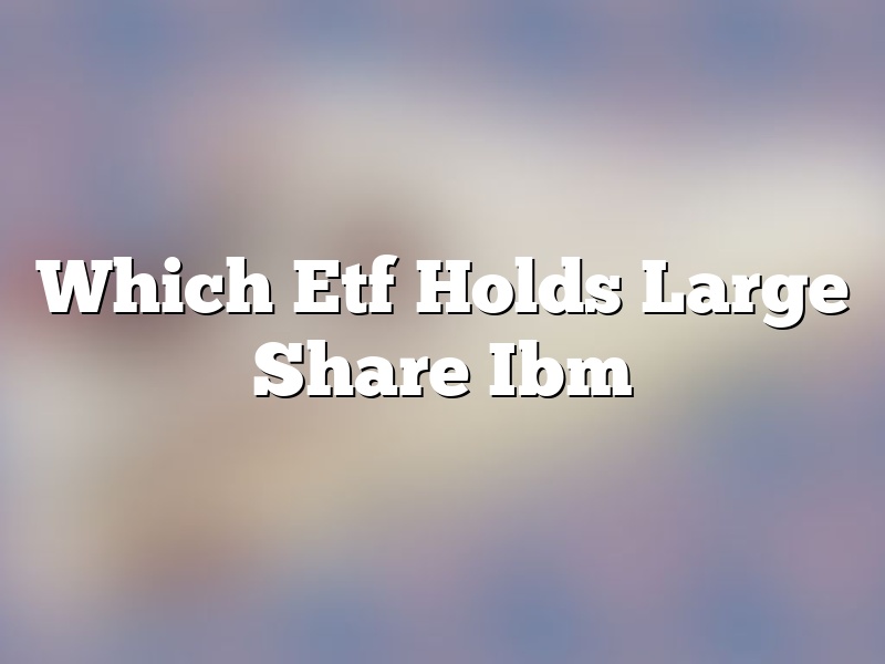 Which Etf Holds Large Share Ibm