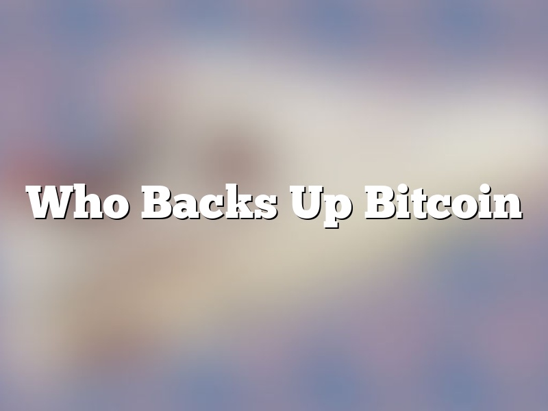 Who Backs Up Bitcoin