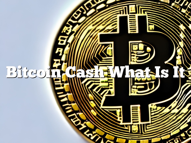 Bitcoin Cash What Is It