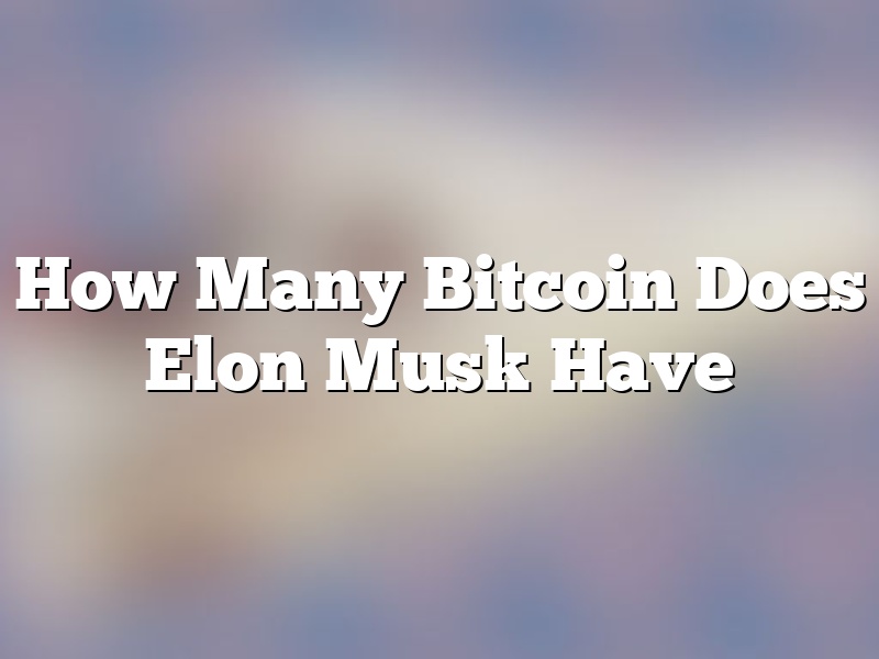 How Many Bitcoin Does Elon Musk Have