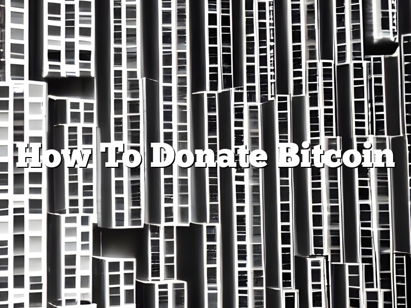 How To Donate Bitcoin