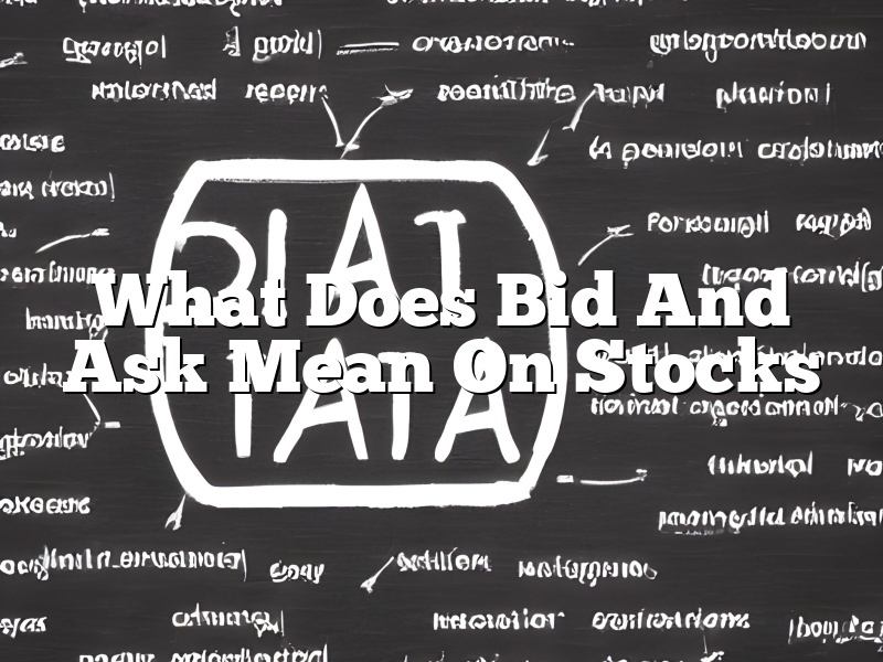 What Does Bid And Ask Mean On Stocks