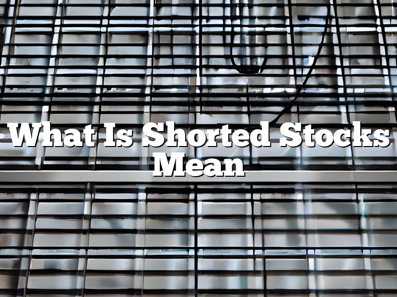 What Is Shorted Stocks Mean