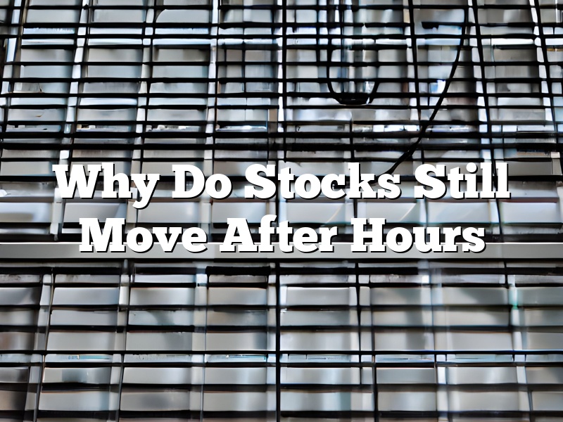 Why Do Stocks Still Move After Hours
