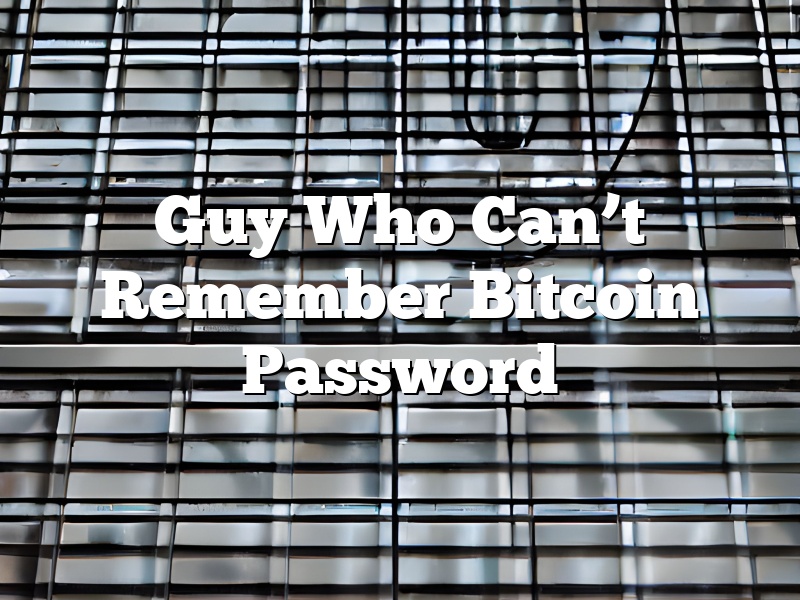 Guy Who Can’t Remember Bitcoin Password