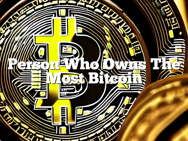 Person Who Owns The Most Bitcoin