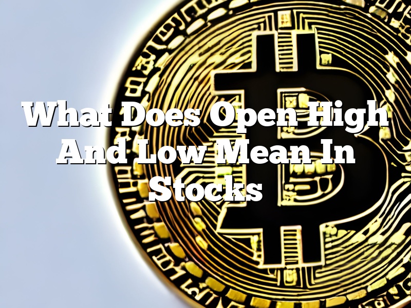 What Does Open High And Low Mean In Stocks